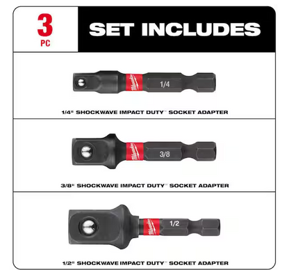 Milwaukee SHOCKWAVE Socket Adapter Set 48-32-5033