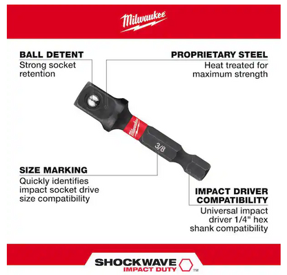 Milwaukee SHOCKWAVE Socket Adapter Set 48-32-5033
