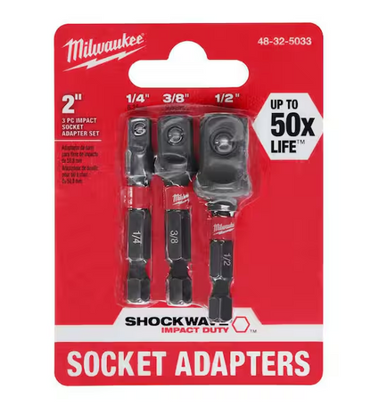 Milwaukee SHOCKWAVE Socket Adapter Set 48-32-5033