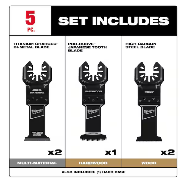 Milwaukee Oscillating Multi-Tool Blade Kit 5 Pieces 49-10-9211