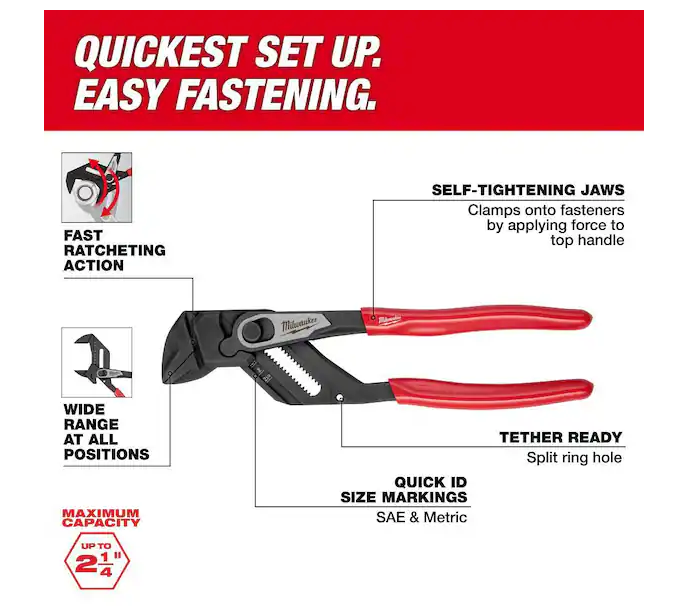 Milwaukee 10" Straight Jaw Pliers Wrench 48-22-6910