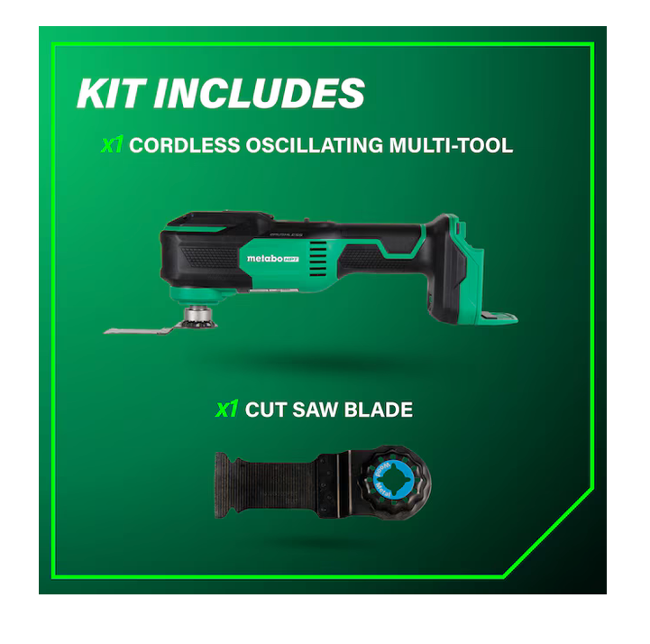Metabo HPT Multi-Volt 18V Brushless Variable speed 2-Piece Oscillating Multi-Tool (Battery Not Included)