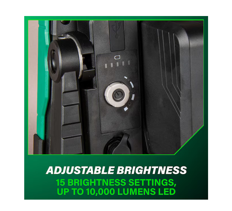 Metabo HPT 18V 10000 Lumens LED Battery-operated & Plug-in Rechargeable Portable Work Light UB18DDQ4