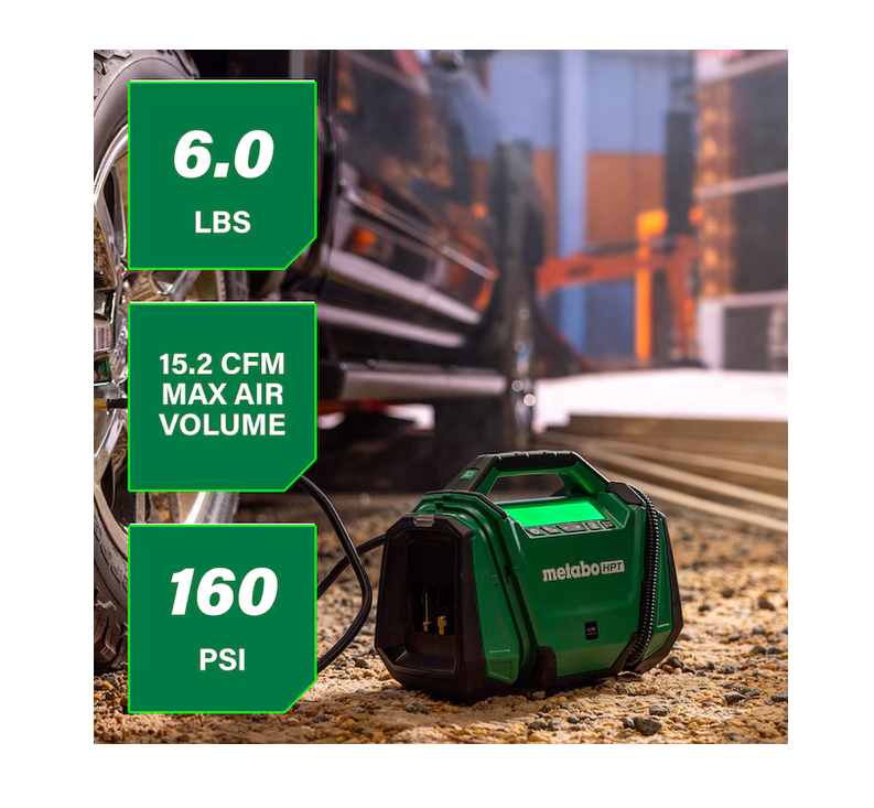 Metabo HPT MultiVolt 18V Li-ion Air Inflator (Power Source: Battery/Car/Electric) UP18DAQ4