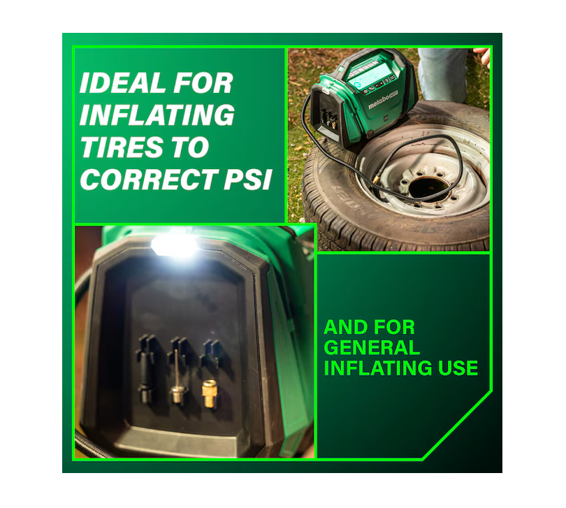 Metabo HPT MultiVolt 18V Li-ion Air Inflator (Power Source: Battery/Car/Electric) UP18DAQ4