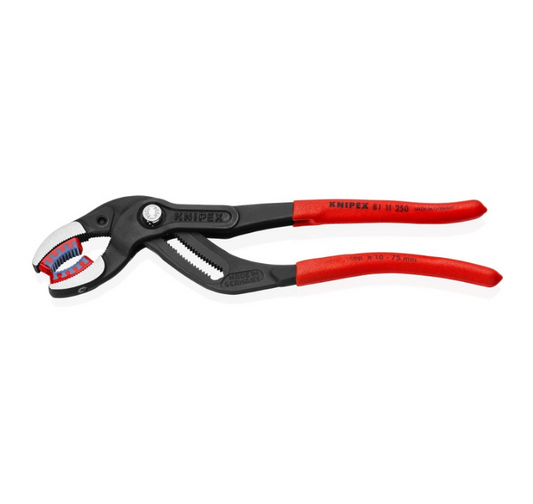 KNIPEX 10" Pipe Gripping Pliers-Replaceable Plastic Jaws 81 11 250 SBA
