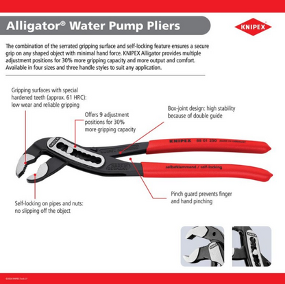 KNIPEX 10" Alligator® Water Pump Pliers 88 01 250 SBA