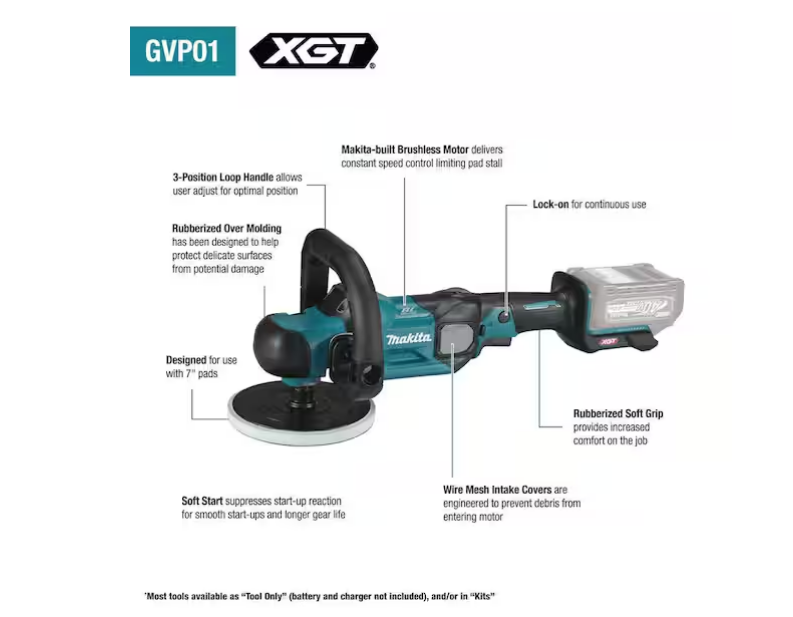 Makita 40V max XGT Brushless 7" Polisher GVP01Z (TOOL ONLY)