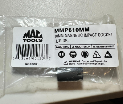 MACTOOLS Socket with Magnet 10mm, 1/4" Drive for Impact Tools (MMP610MM)