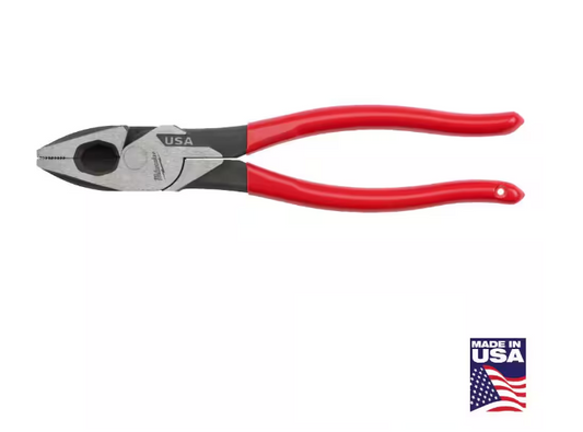 Milwaukee 9 in. Lineman's Pliers with Fish Tape Puller and Dipped Grip MT500
