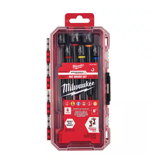 Milwaukee SHOCKWAVE Impact Duty 6" Magnetic Nut Driver Set (6-Pieces) 49-66-4567