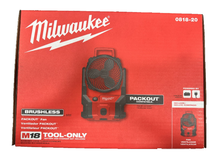 Milwaukee M18 Brushless PACKOUT Fan 0818-20 (FAN ONLY)