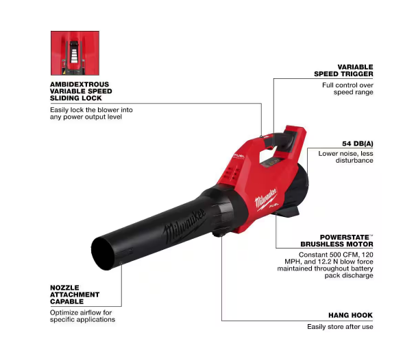 Milwaukee M18 FUEL 120 MPH 500 CFM 18V Handheld Blower 3017-20 (TOOL ONLY)