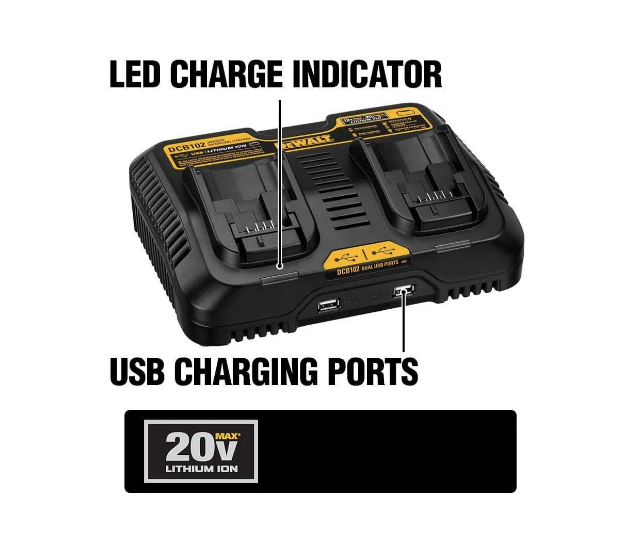 DeWalt 12V/20V MAX Dual Port Charger DCB102
