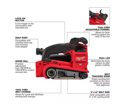 Milwaukee M18 FUEL 18V Belt Sander 2832-20 (Tool Only)