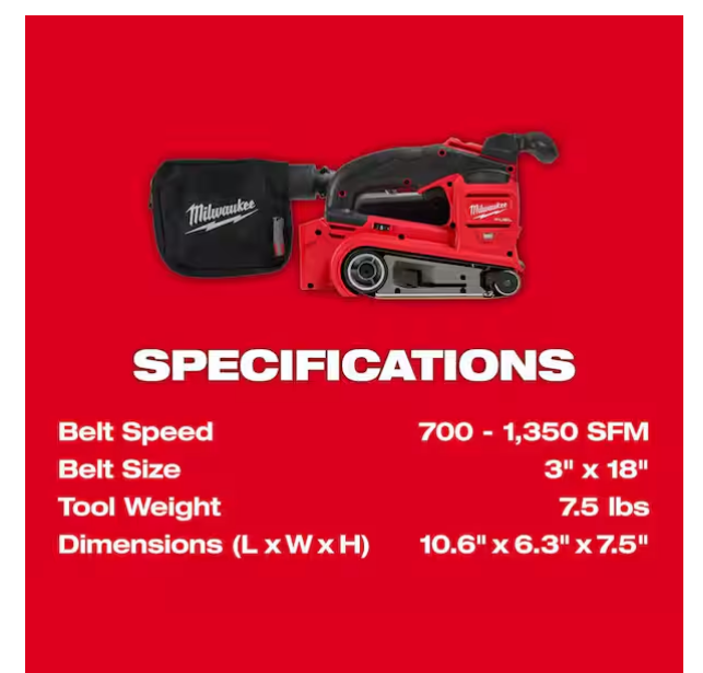 Milwaukee M18 FUEL 18V Belt Sander 2832-20 (Tool Only)