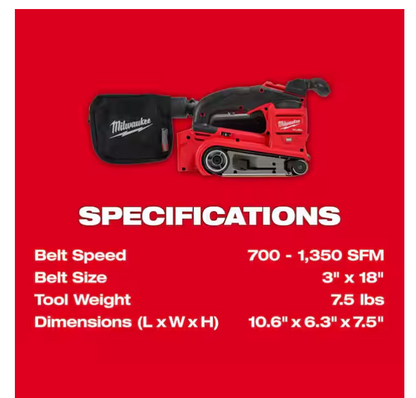Milwaukee M18 FUEL 18V Belt Sander 2832-20 (Tool Only)