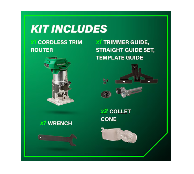 Metabo HPT MultiVolt 18V 1/4-in Variable Speed Brushless Trim Router (TOOL ONLY) M1808DAQ4