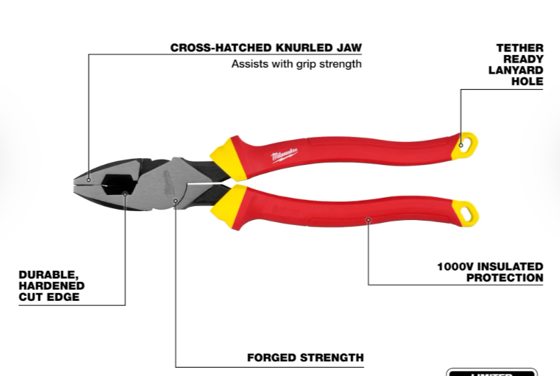 Milwaukee 1000V Insulated 9" Lineman's Pliers (48-22-2209)