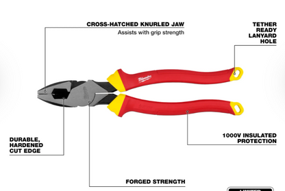 Milwaukee 1000V Insulated 9" Lineman's Pliers (48-22-2209)