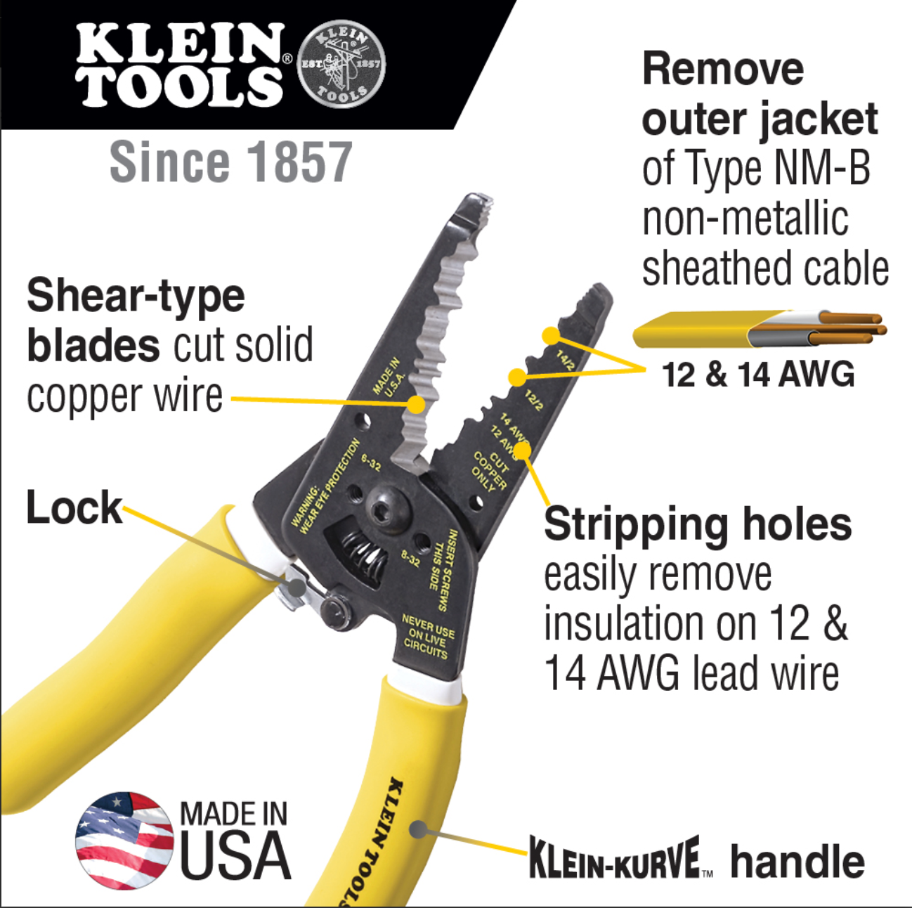 Klein-Kurve® Dual NM Cable Stripper/Cutter (K1412)