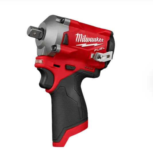 Milwaukee M12 FUEL™ 1/2” Stubby Impact Wrench w/ Pin Detent - TOOL ONLY (2555P-20)