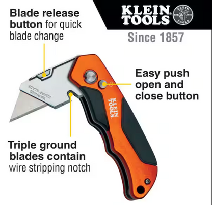 Klein Tools 9 in. Aluminum Torpedo Level and Folding Utility Knife Tool Set 23KIT