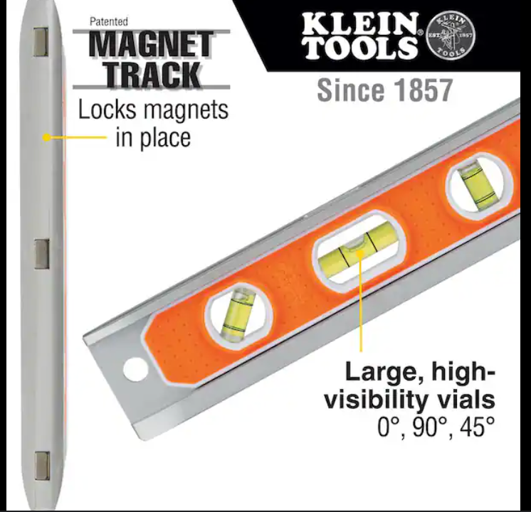 Klein Tools 9 in. Aluminum Torpedo Level and Folding Utility Knife Tool Set 23KIT