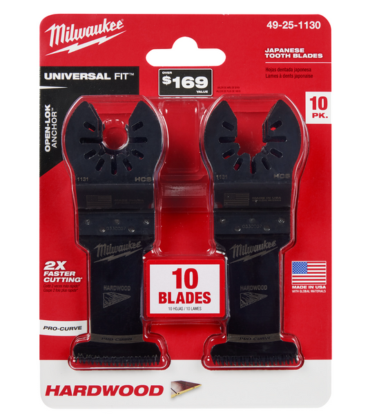 Milwaukee® OPEN-LOK™ 1-Piece Blade, High Carbon Steel, 1-3/8", 10 Pack (49-25-1130)