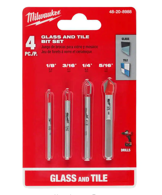 Milwaukee 4pc. Glass and Tile Bit Set (48-20-8988)