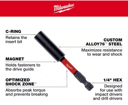 Milwaukee SHOCKWAVE™ 6" Impact Magnetic Bit Holder (48-32-4511)