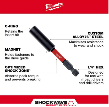 Milwaukee SHOCKWAVE Impact Duty 12" Magnetic Bit Holder (48-32-4512)