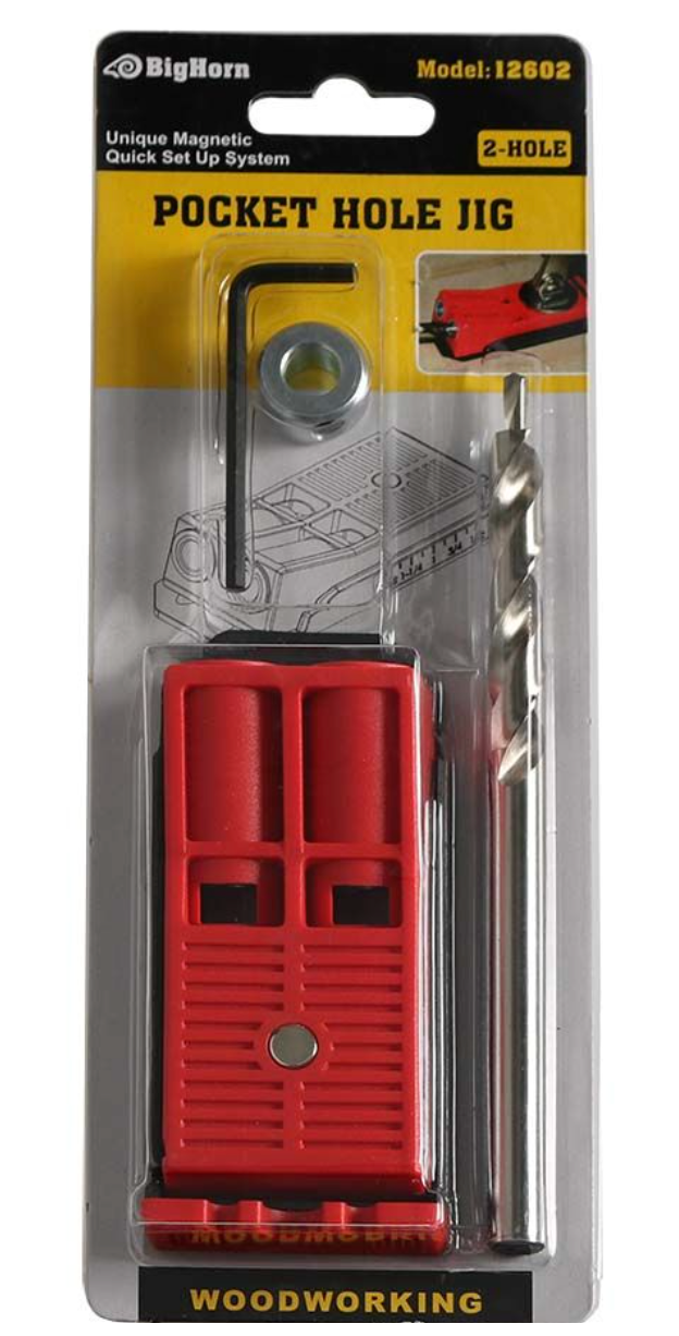 Big Horn 4 Piece Two-Hole Mini Pocket Hole Jig System (12602)