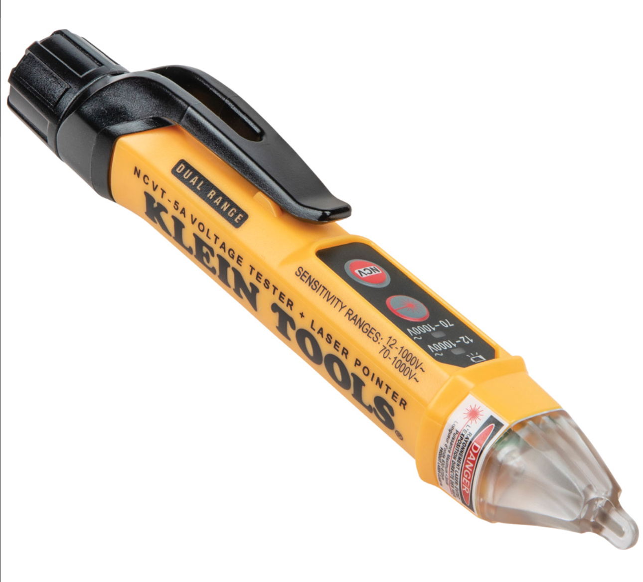 KLEIN TOOLS Non-Contact Voltage Tester Pen, Dual Range, with Laser Pointer (NCVT-5A)