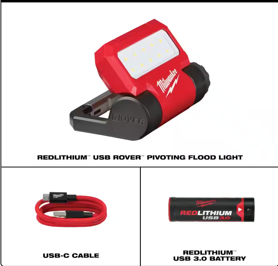 Milwaukee REDLITHIUM™ USB ROVER™ Pivoting Flood Light (2114-21)