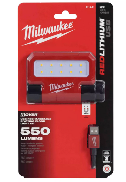 Milwaukee REDLITHIUM™ USB ROVER™ Pivoting Flood Light (2114-21)