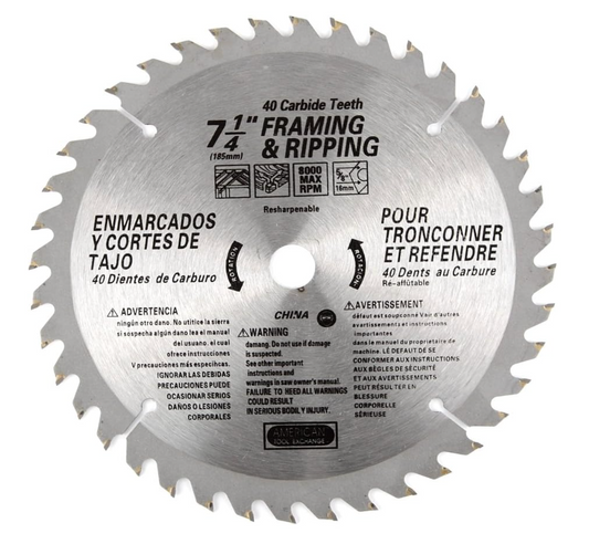 ATE PRO 2pc Circular Saw Blades Cutting 7-1/4" 40T Carbide Tips Metal #33015