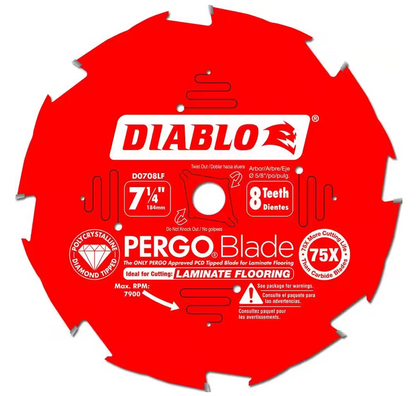 DIABLO 7-1/4in. x 8-Teeth PERGOBlade Saw Blade for Laminate and Wood Flooring (D0708LF)