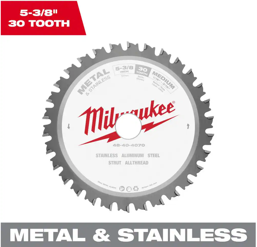 Milwaukee 5-3/8" Metal & Stainless Cutting Circular Saw Blade (48-40-4070)