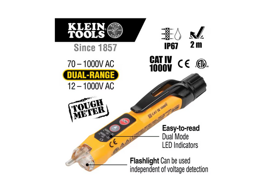 Klein Tools 12-1000V AC Dual Range Non Contact Voltage Tester (NCVT3P)