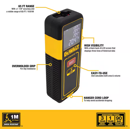 DEWALT 65ft. Laser Distance Measurer DW065E