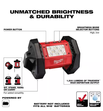 Milwaukee M18 ROVER 18V Lithium-Ion 1500 Lumens LED Flood Light 2361-20 (TOOL ONLY)