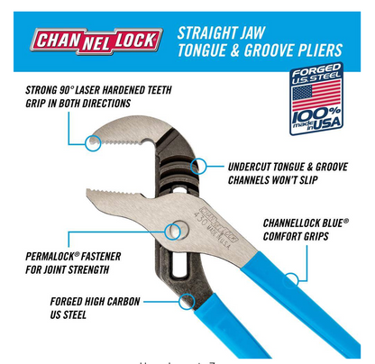 Channellock 10" Straight Jaw Tongue and Groove Plier 430