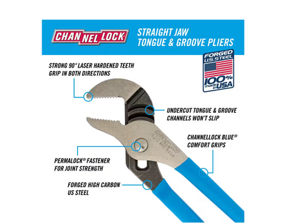 Channellock 9-1/2" Tongue and Groove Slip Joint Plier 420