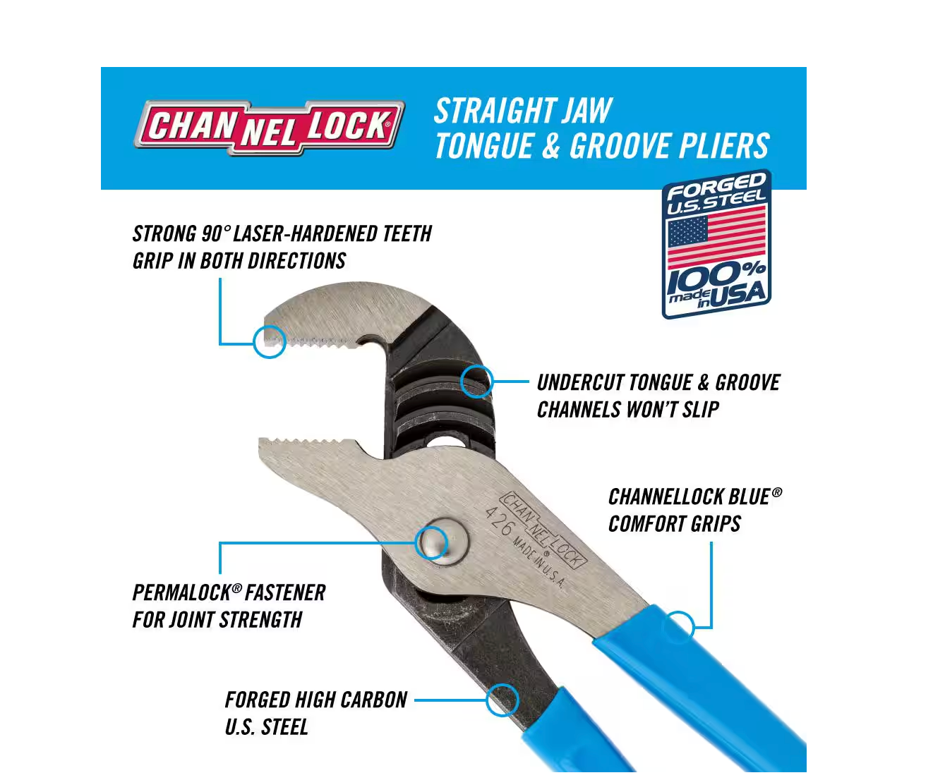 Channellock 6" Tongue and Groove Slip Joint Pliers 426