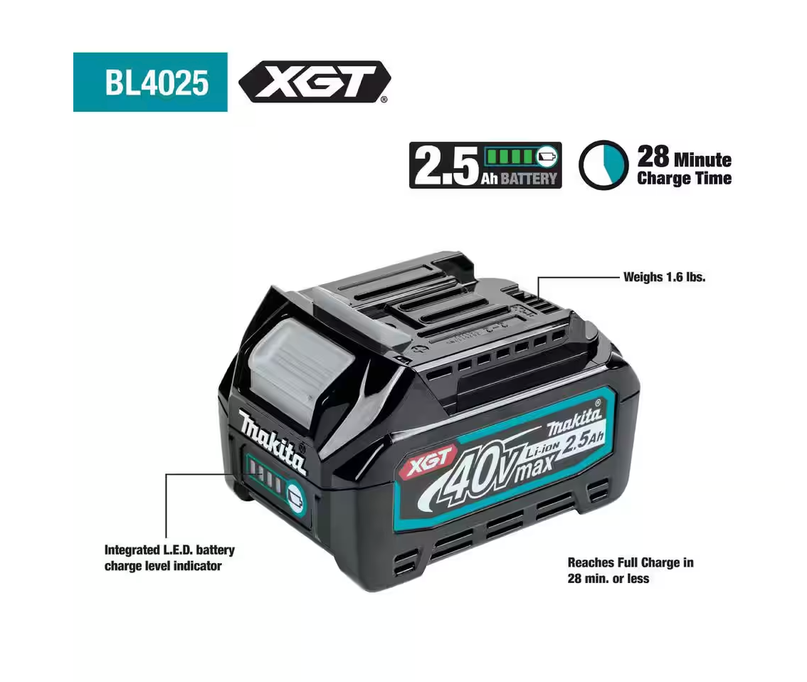 Makita 40V MAX XGT 2.5Ah Battery (BL4025)