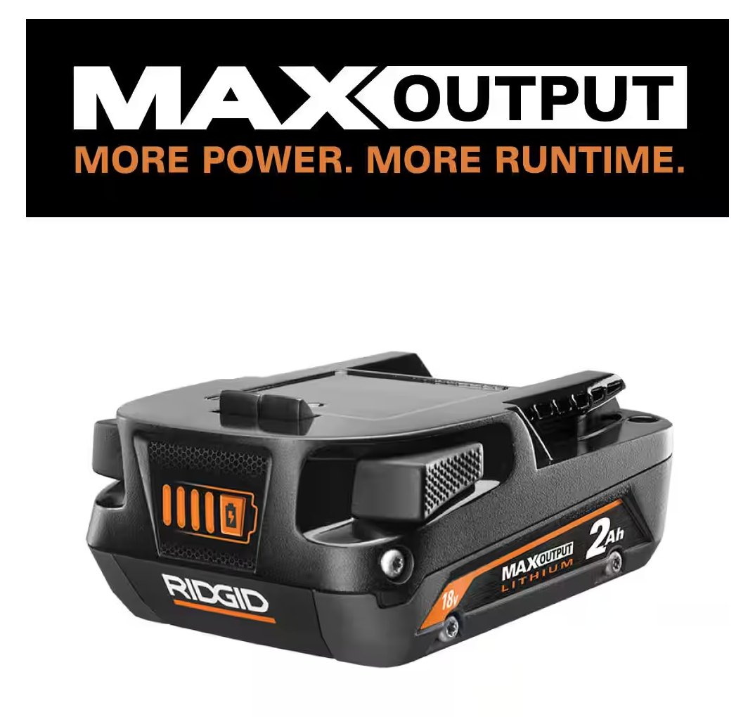 RIDGID 18V 2.0 Ah MAX Output Lithium-Ion Battery (R840020)