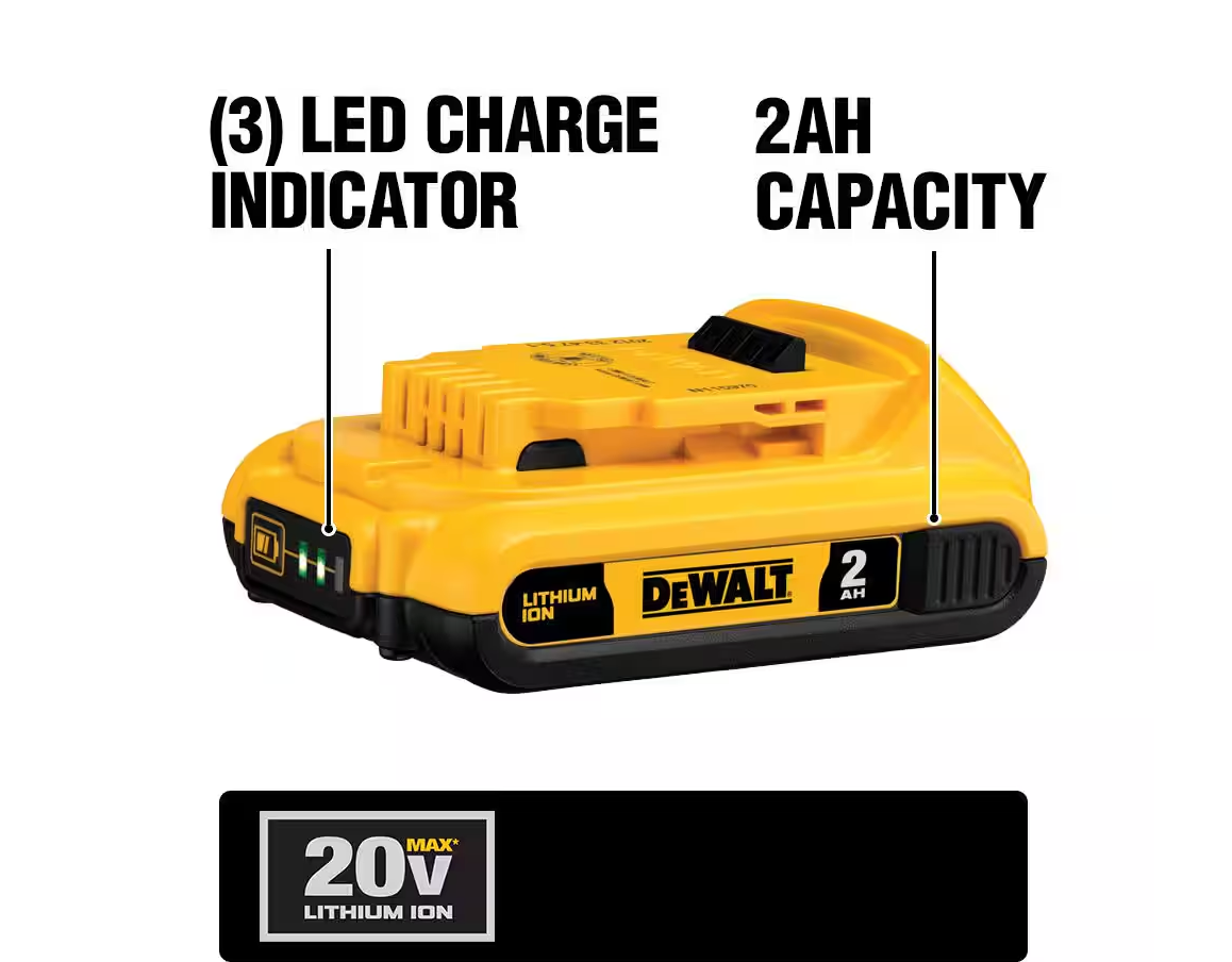 DEWALT 20V MAX Compact Lithium-Ion 2.0Ah Battery Pack (DCB203)