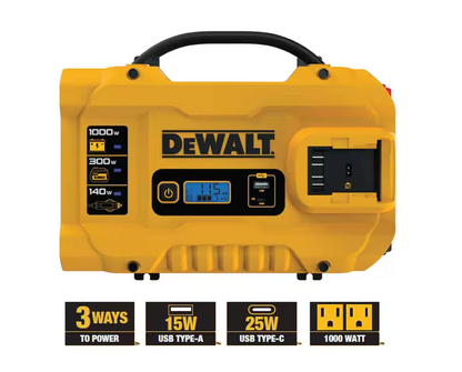 DEWALT 3-Way 1000-Watt Power Inverter Compatible (DXAEPIP3W)