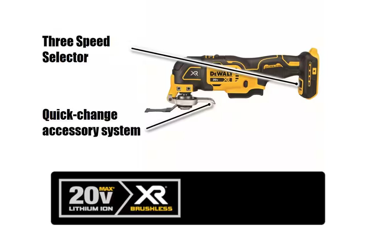 DEWALT 20V MAX XR 3-Speed Oscillating Multi Tool DCS356B (TOOL ONLY)